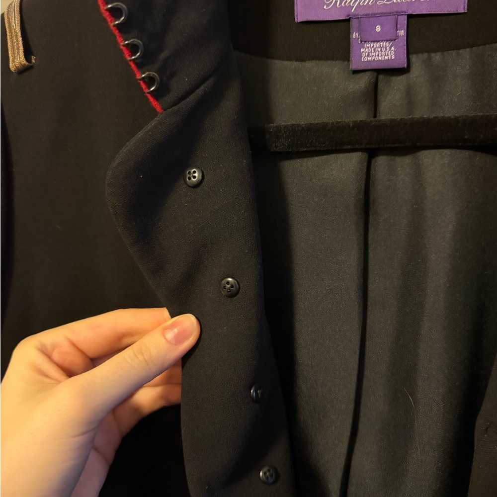 Ralph Lauren Black Blazer with red and golden trim - Picture 4 of 9